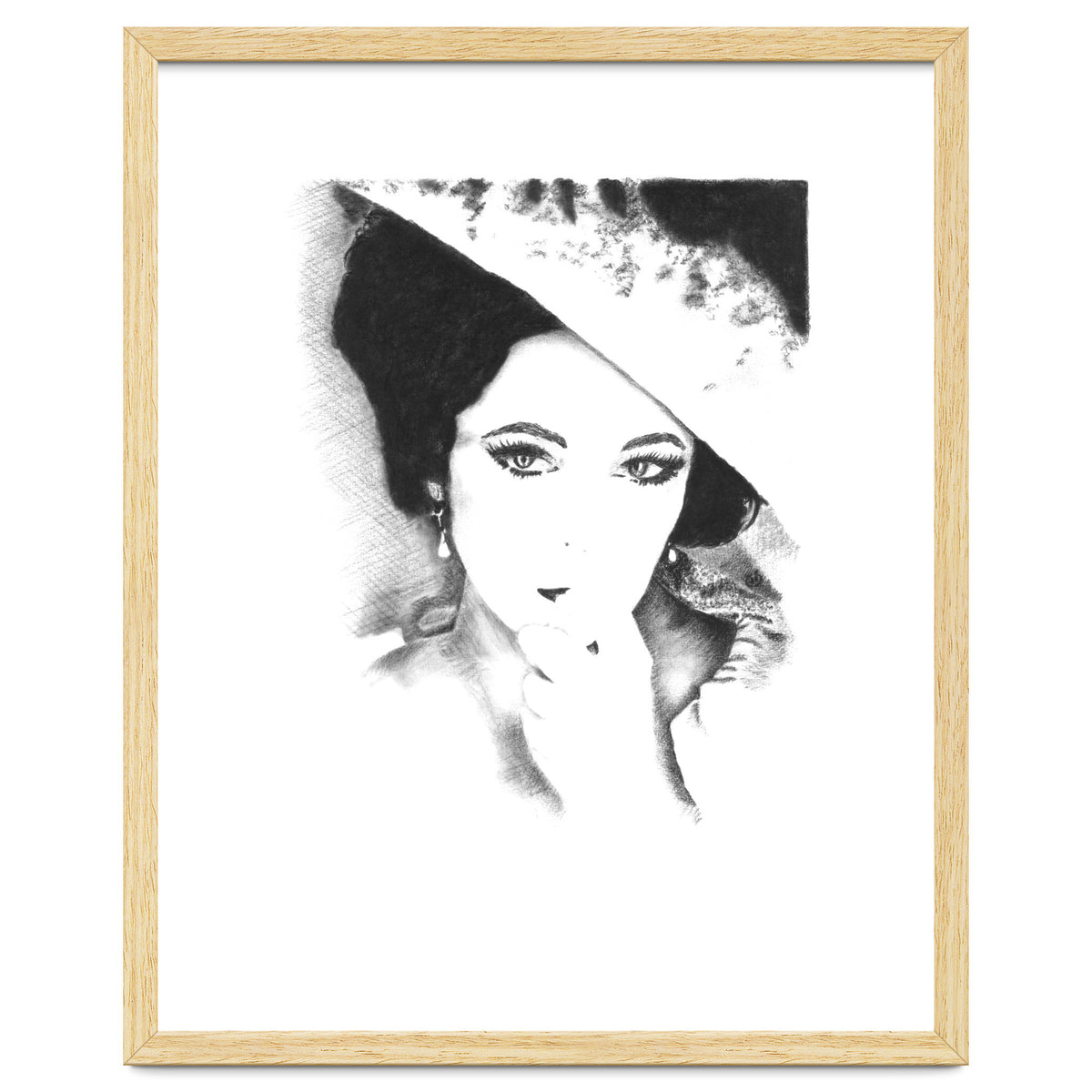 'Liz' - Elizabeth Taylor Charcoal Portrait