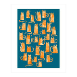 Ginger Cats Teal (Print Only) thumbnail