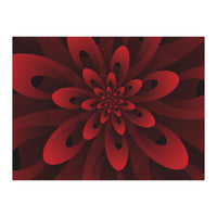 Abstract Digital Modern Red Floral 3D ART (Print Only)