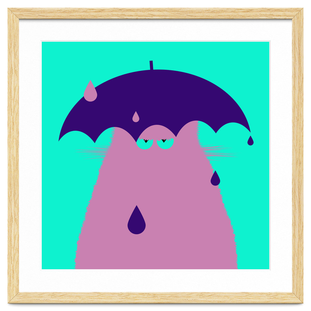 Lilac Cat With Umbrella
