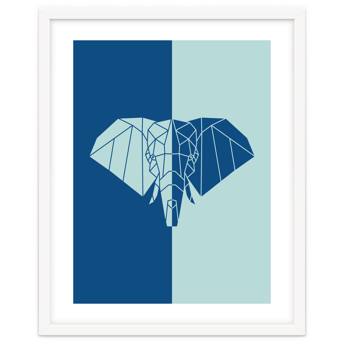 ELEPHANT IN BLUE ! POLYGON ART