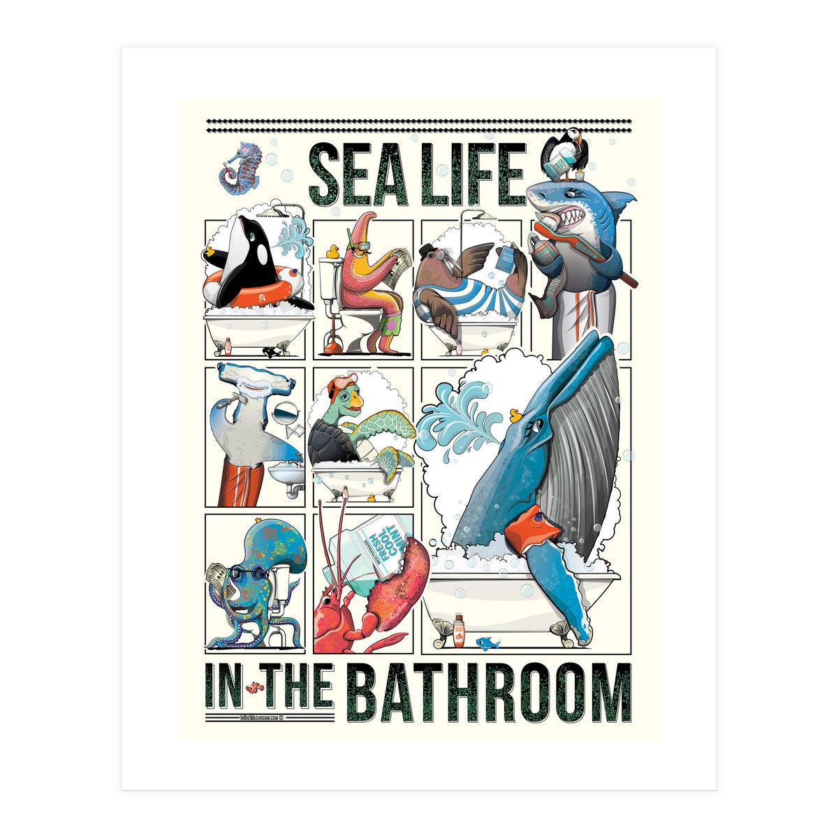 Sea Life in the Bathroom (Print Only)