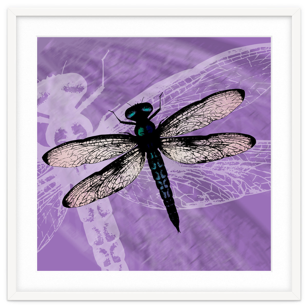 Blue dragonfly vector