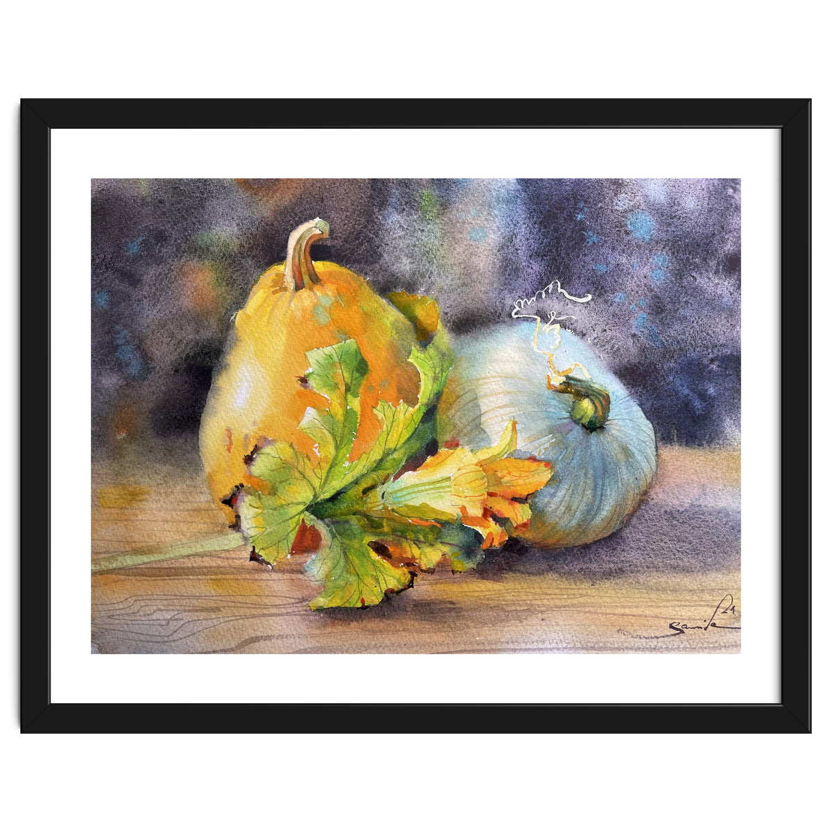 Rural still life watercolor