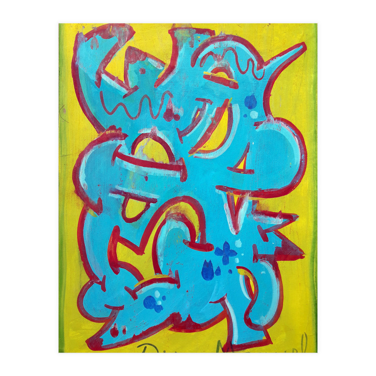 Forma Celeste Sobre Amarillo 3 (Print Only)