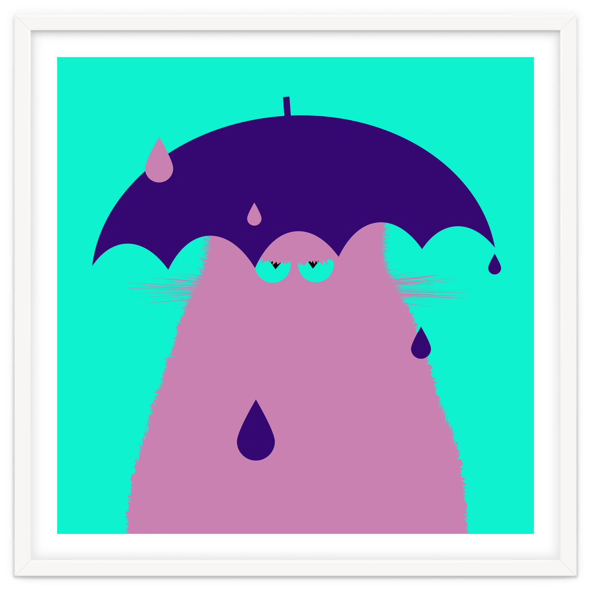 Lilac Cat With Umbrella