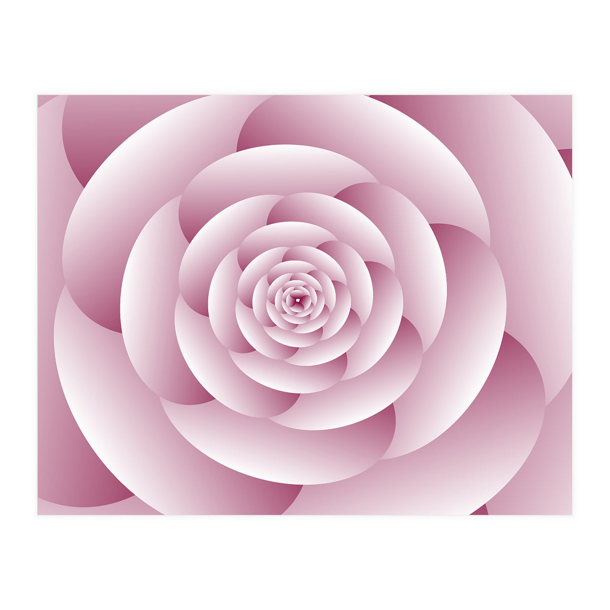 Abstract Rose Spiral 3D Art (Print Only)