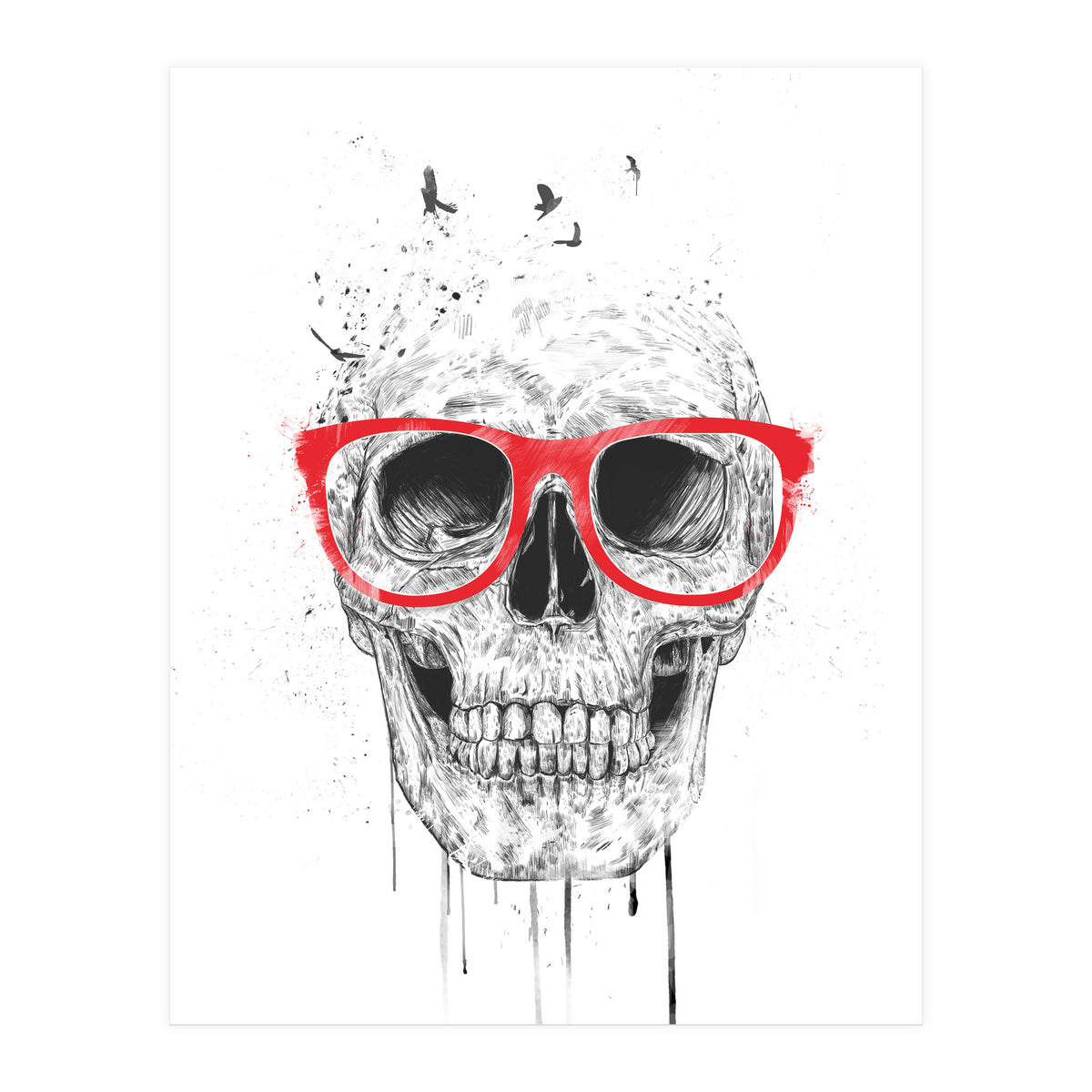 Skull With Red Glasses (Print Only)