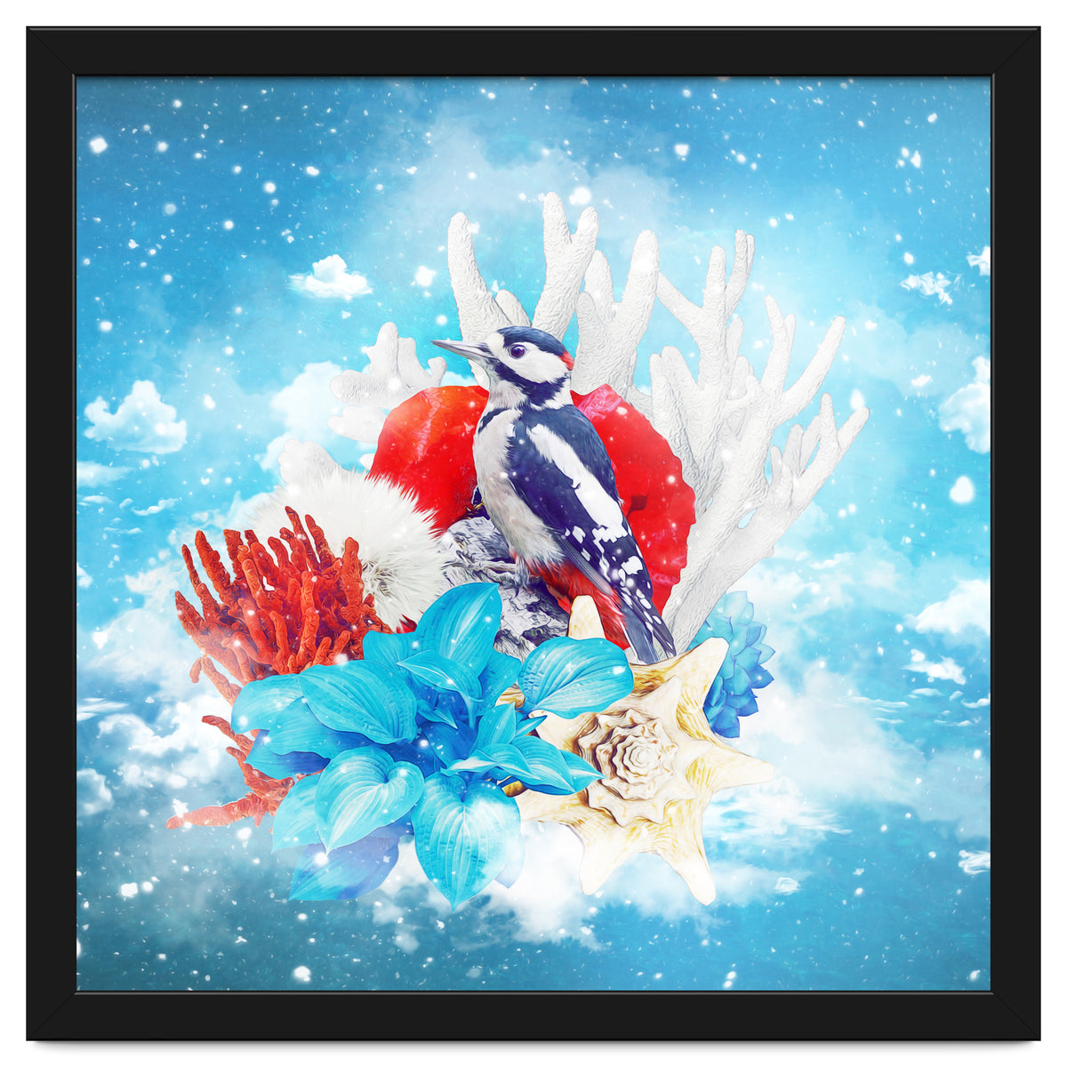 Floral Woodpecker In Winter