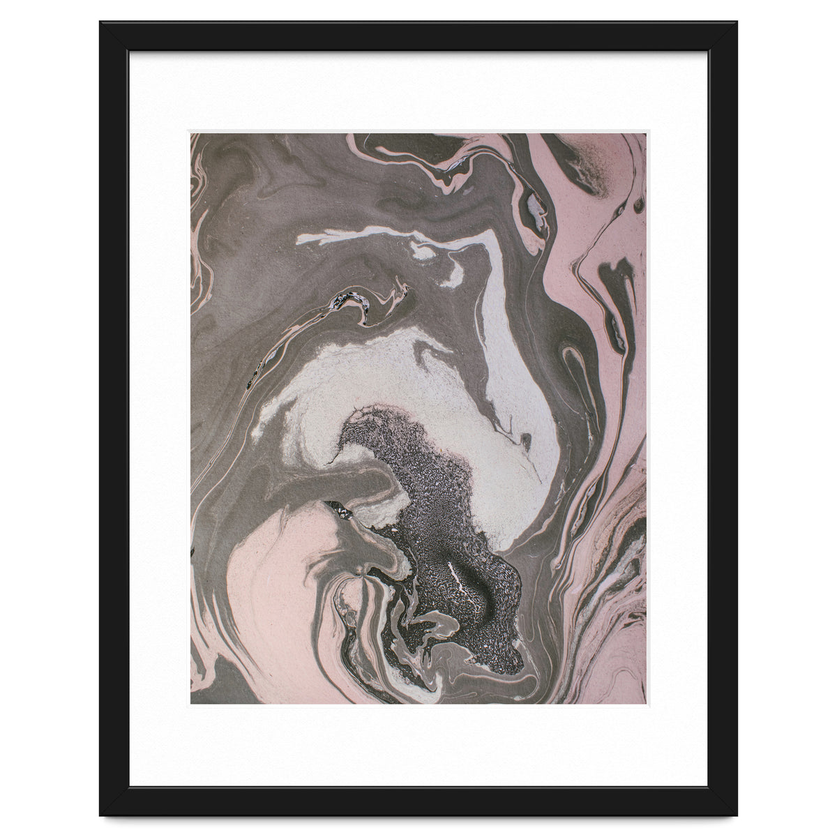 Pink and gray marbled paper