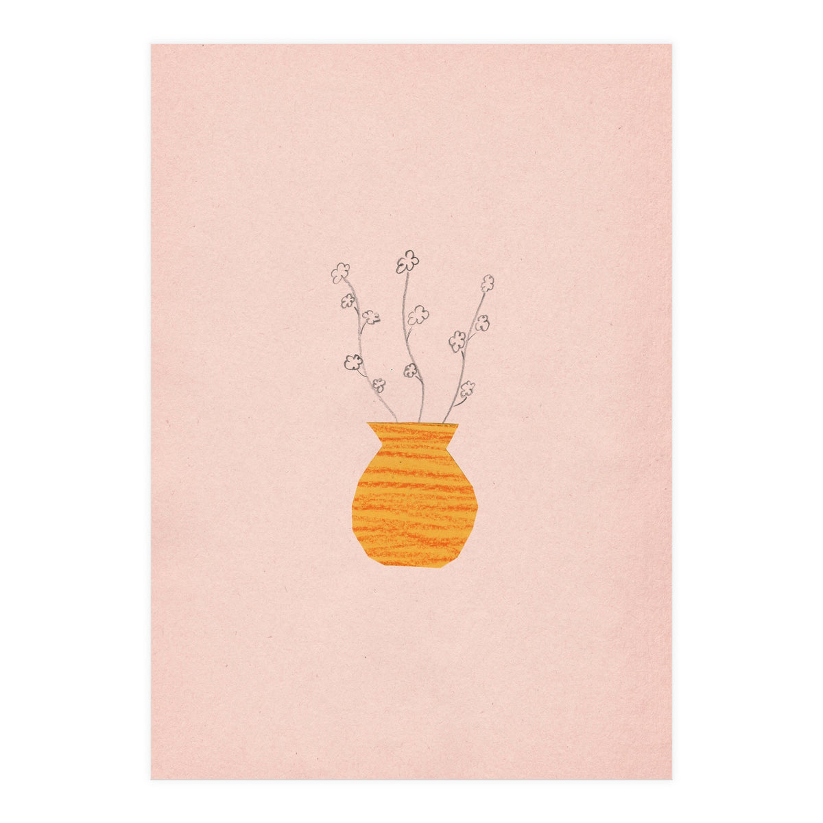 Pink and orange botanical art (Print Only)
