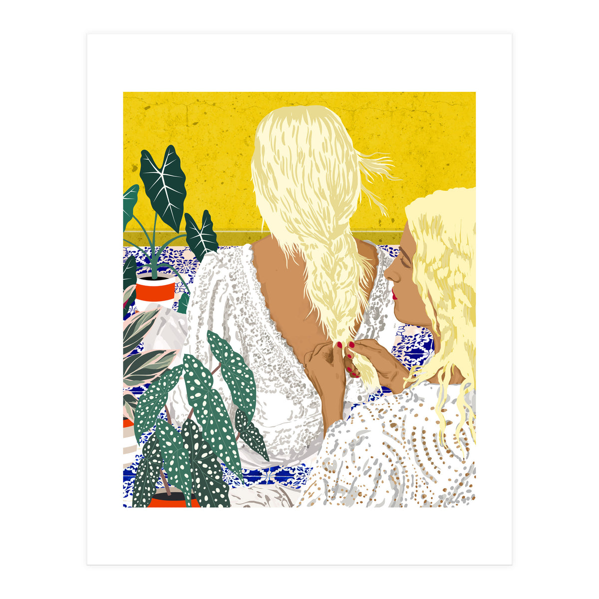 Braid Besties, Victorian Vintage Woman Illustration (Print Only)