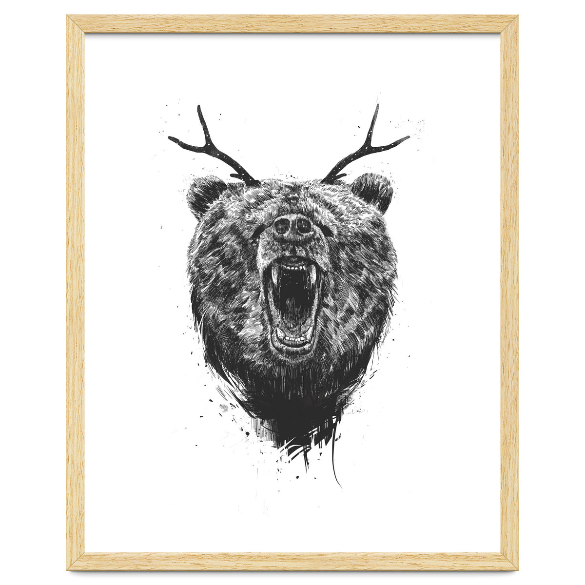 Angry Bear With Antlers