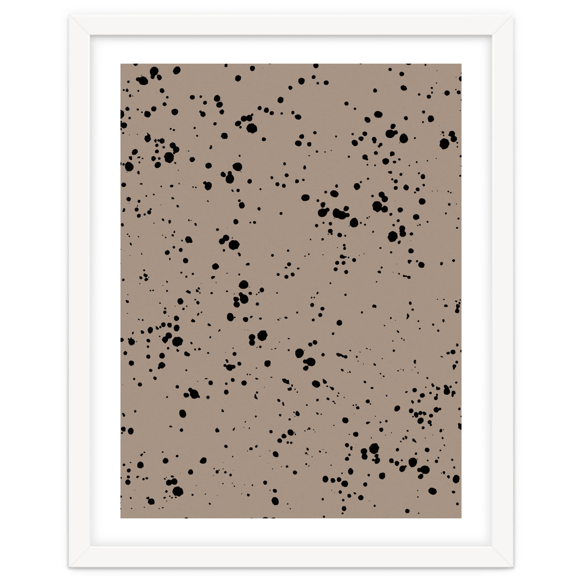 Black Paint Splatter on Dark Beige Background