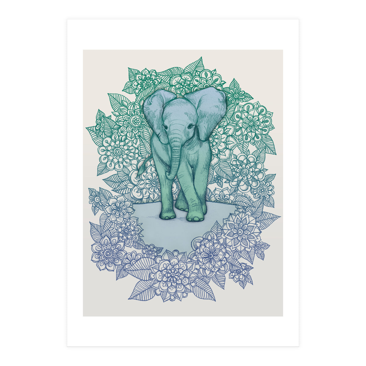 Emerald Elephant in the Lilac Evening (Print Only)