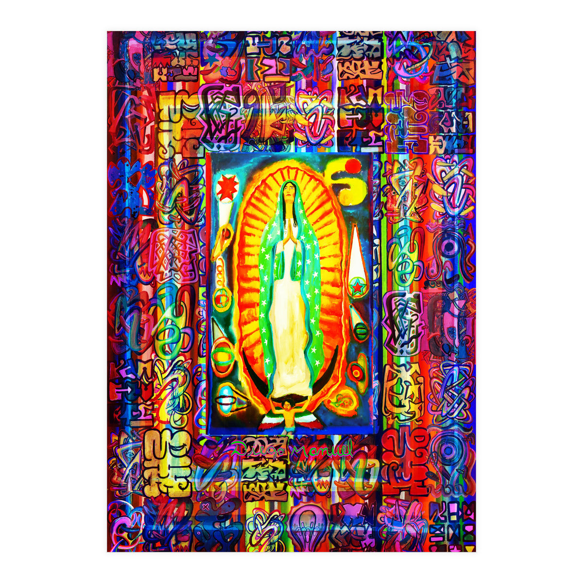 Graffiti Digital 2022 335 and Virgin of Guadalupe (Print Only)
