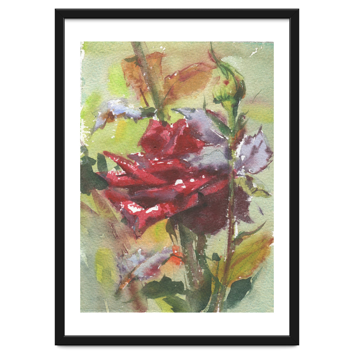 Spice Rose watercolor painting