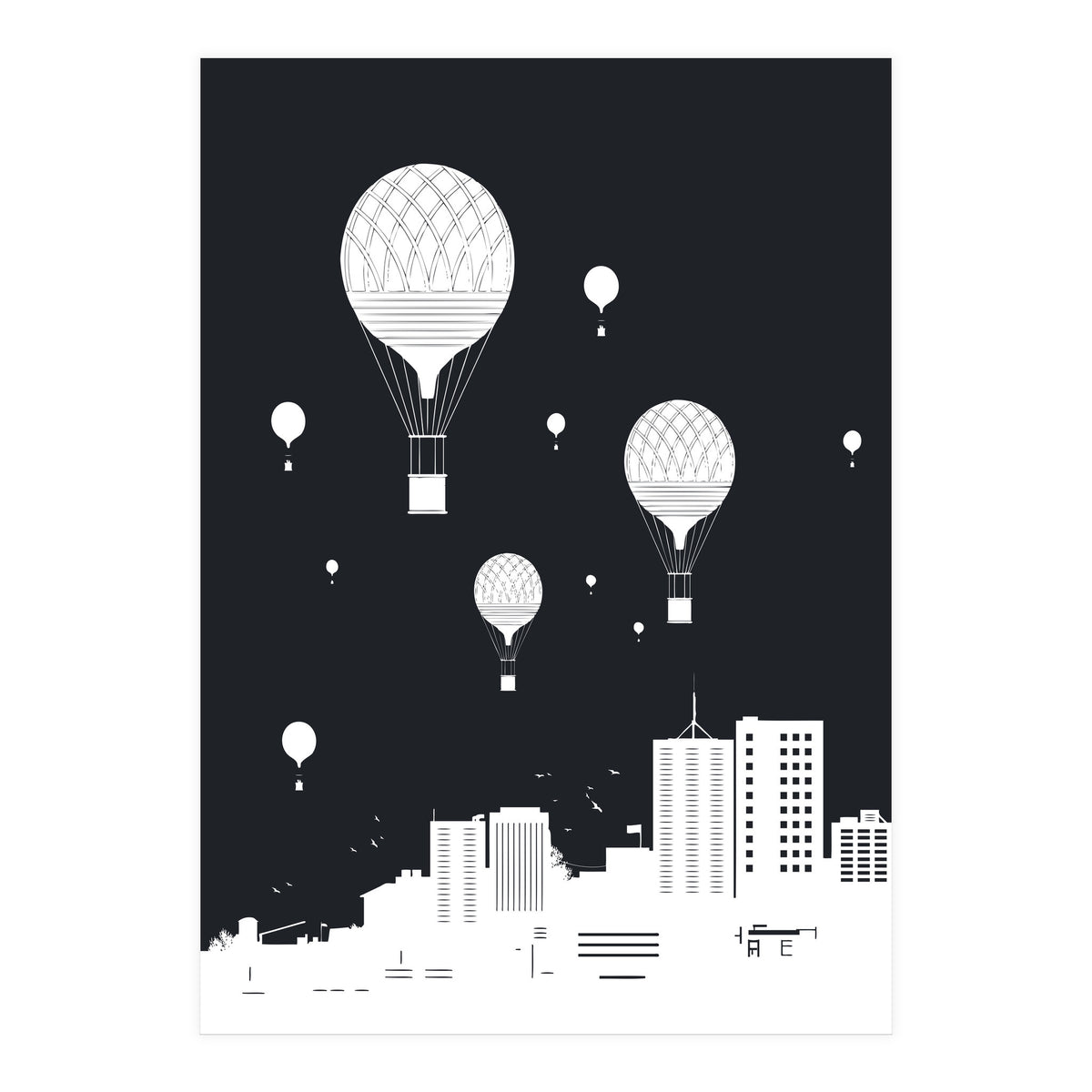 Balloons And The City (dark version) (Print Only)