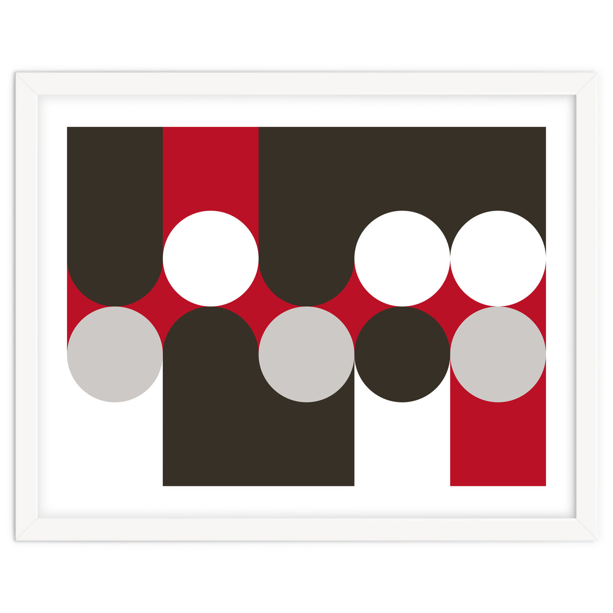Geometric Shapes No. 33 - brown, red & white