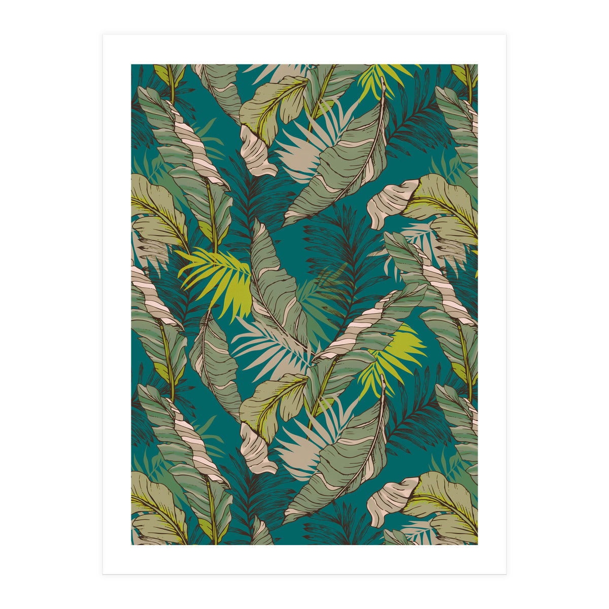 Drawing of wild tropical jungle (Print Only)