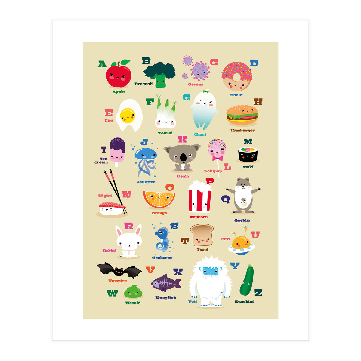 Nursery Kawaii Alphabet (Print Only)