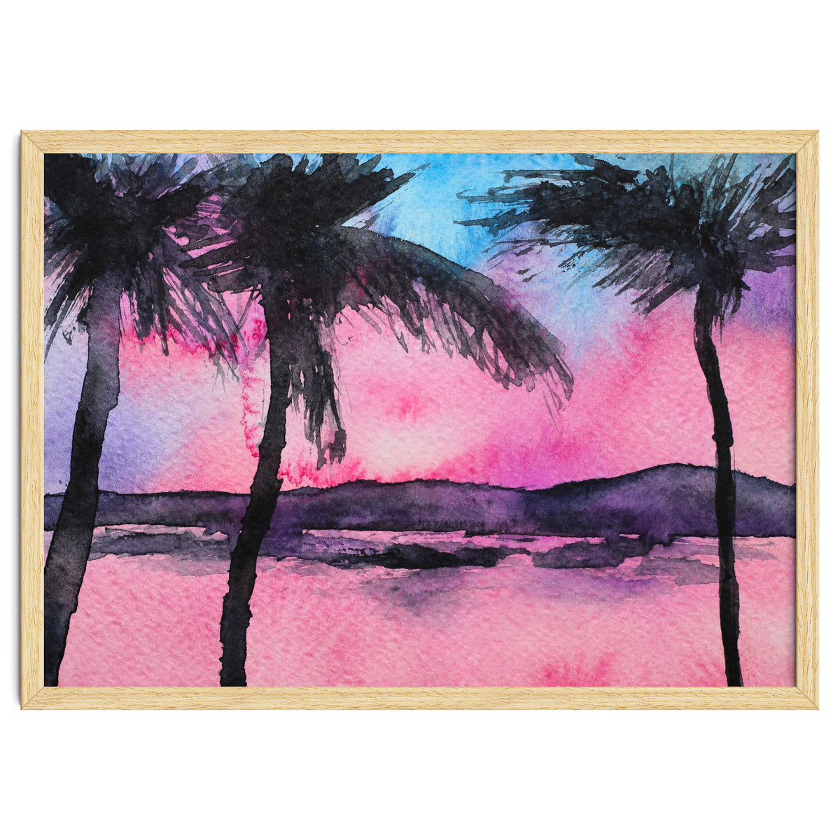 Tropical sunset || watercolor