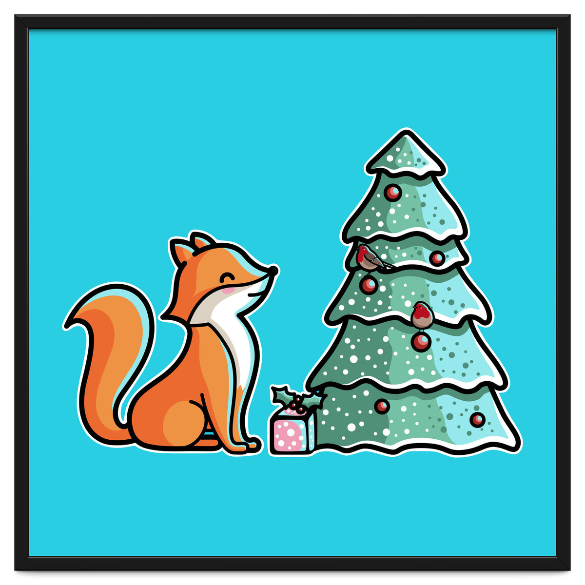 Cute Fox Christmas Tree