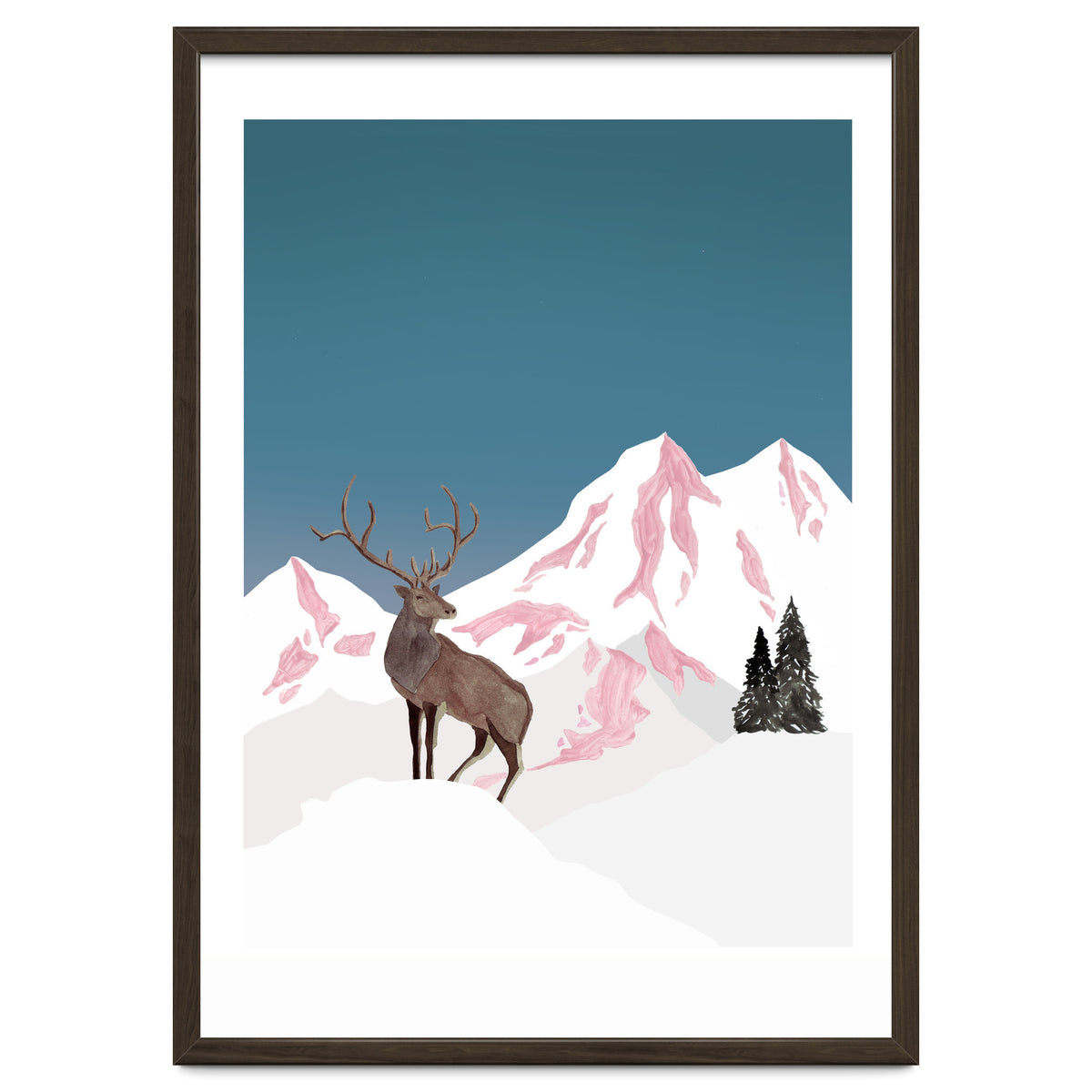 Mountain Love Winter Stag