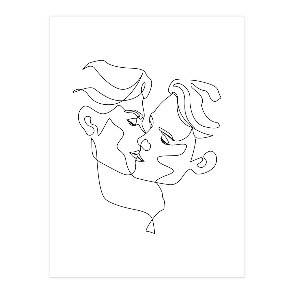 gay love line art-b (Print Only)