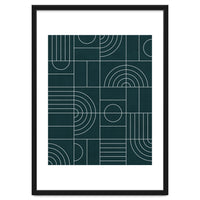 My Favorite Geometric Patterns No.26 - Green Tinted Navy Blue