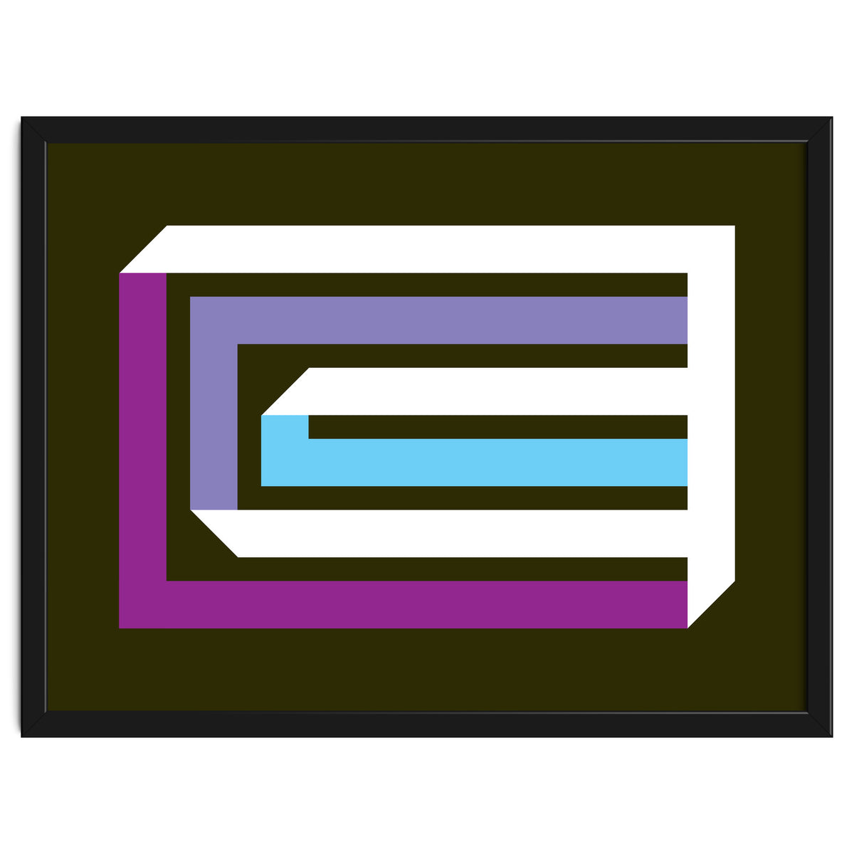 Geometric Shapes No. 35 -  brown, blue & lilac