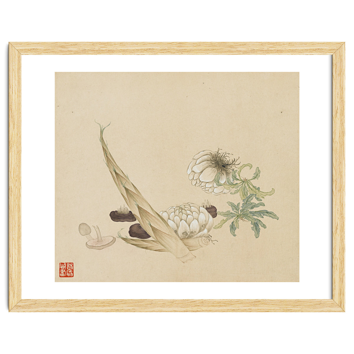 Wang Chengyu ~flowers, Vegetables, Lilies, Bamboo Shoots, Leaves, Mushrooms, Vegetables