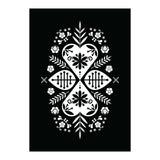 Scandinavian Folk Pattern Monochrome 01  (Print Only) thumbnail