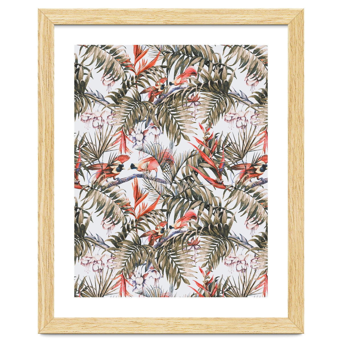 Exotic birds in the jungle paradise