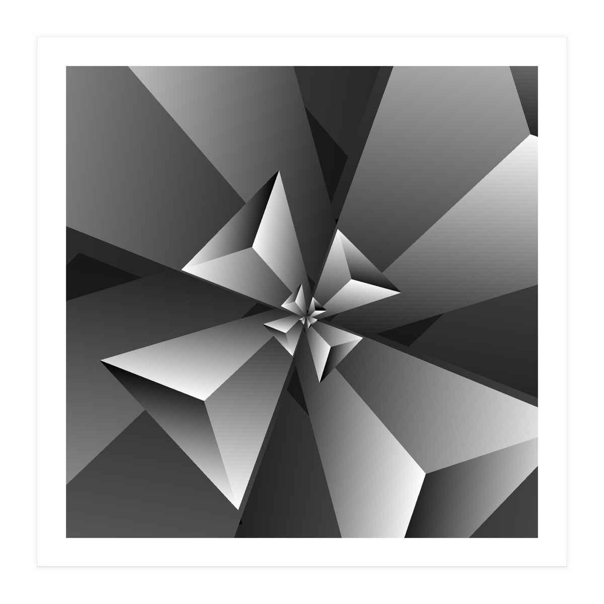 Blackish Trendy Triangle Pattern (Print Only)