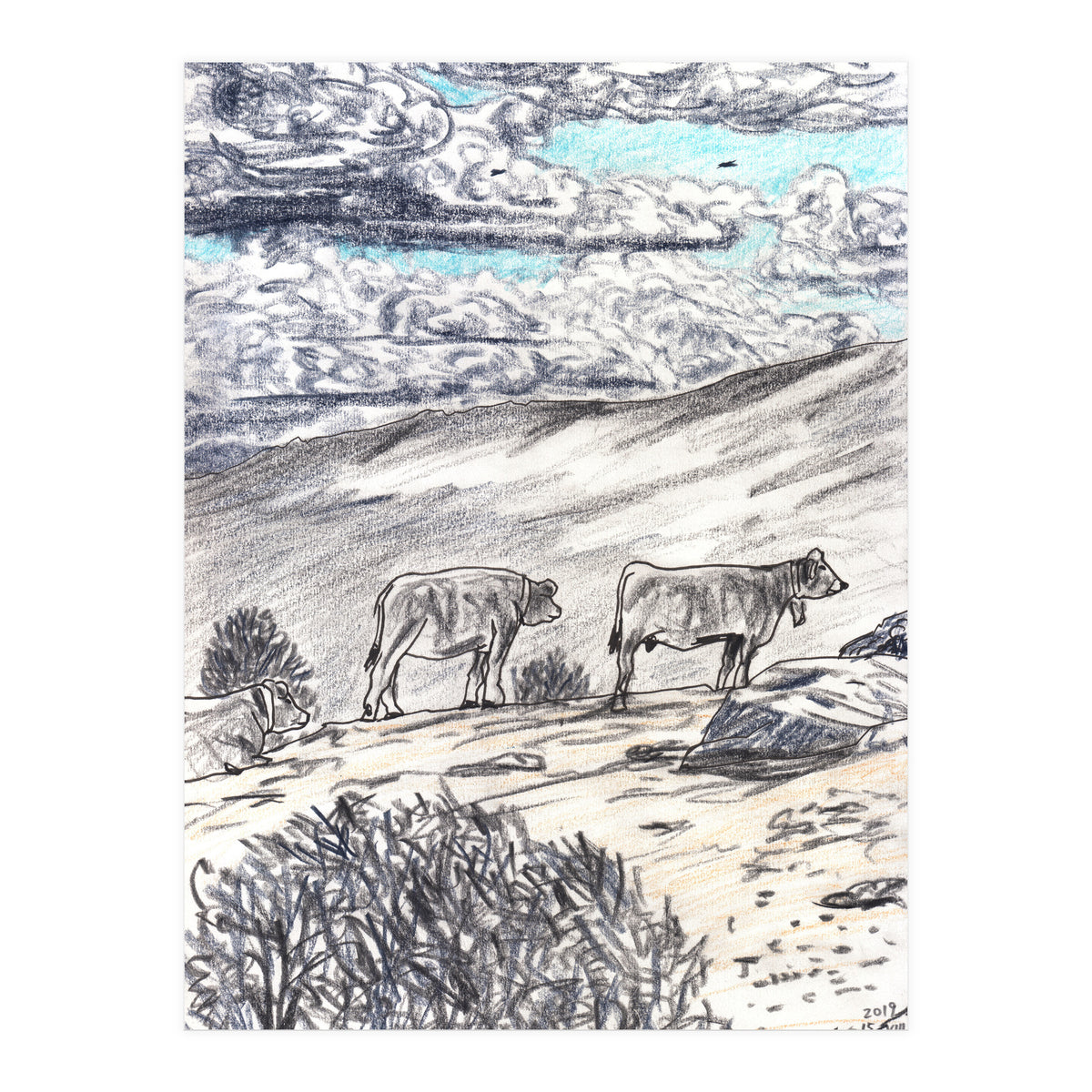 Clouds And Cattles (Print Only)