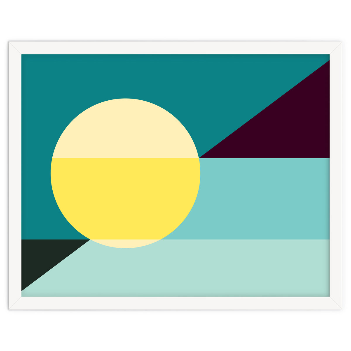 Geometric Shapes No. 3 - teal, purple & yellow