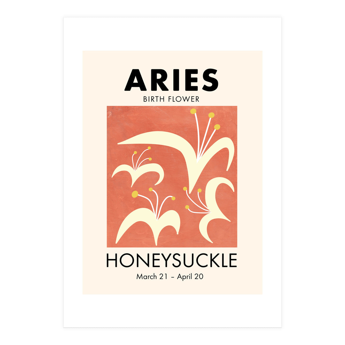 Aries Birth Flower Honeysuckle (Print Only)