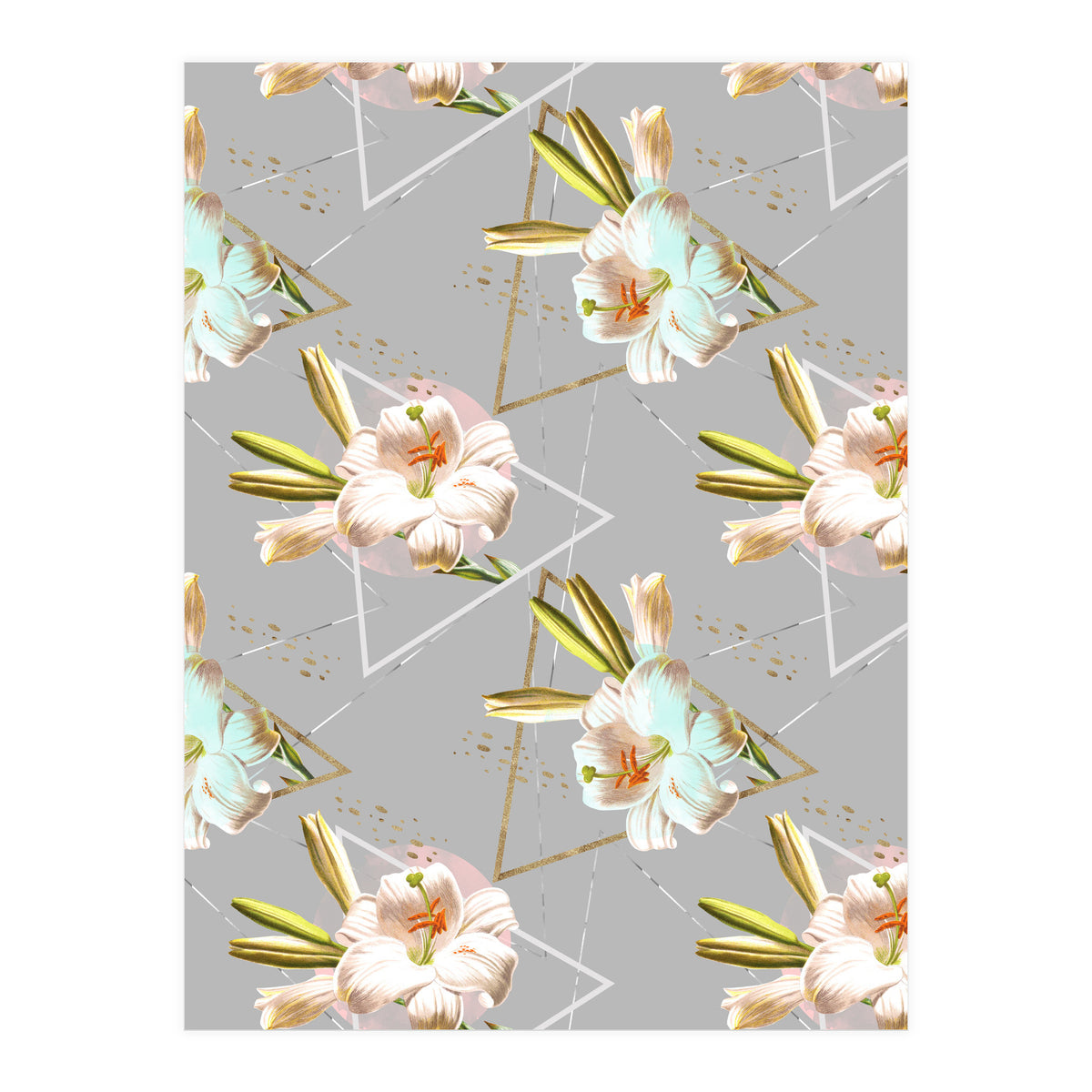 Botanical blooming with geometric 02 (Print Only)