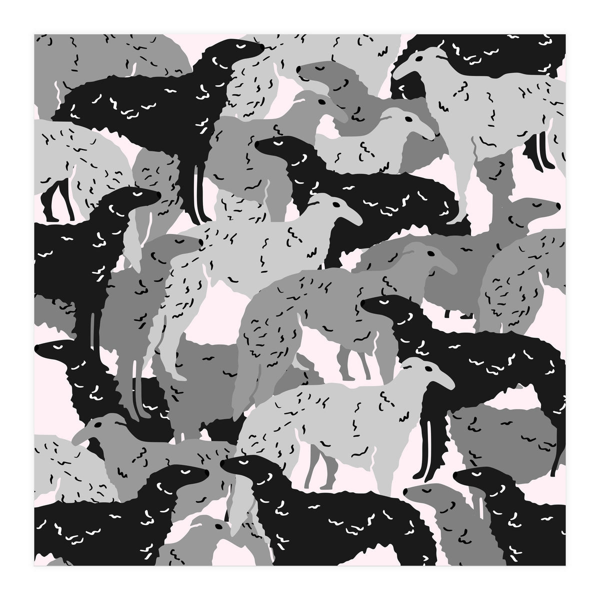 Borzoi dogs pattern (Print Only)