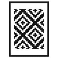 Urban Tribal Pattern No.17 - Aztec - Black and White Concrete