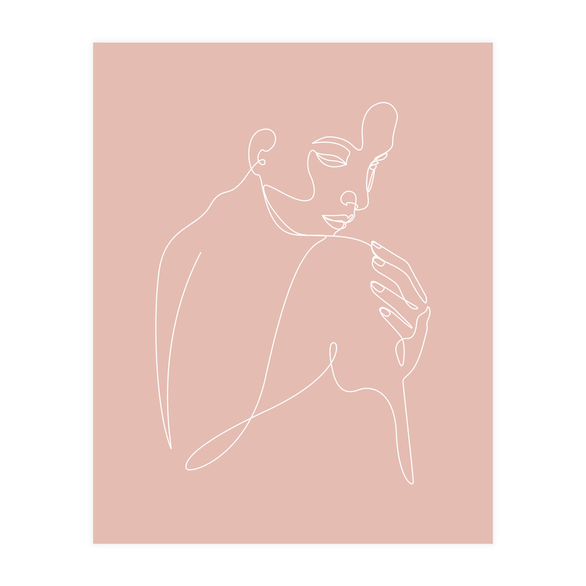 Sleep woman line pink (Print Only)