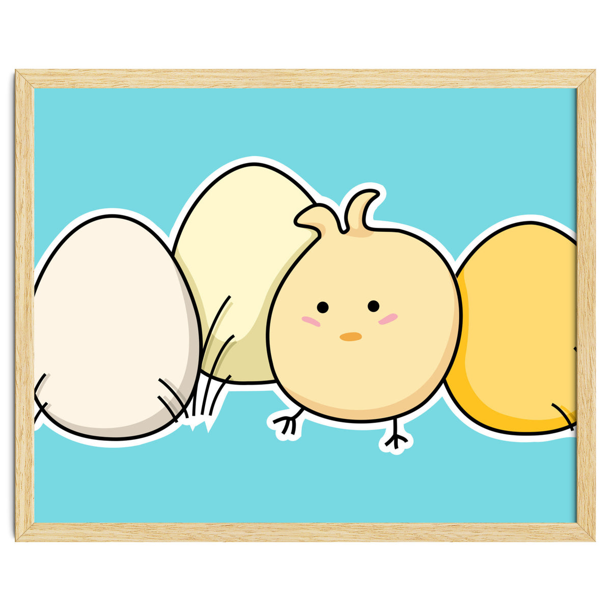 Kawaii Cute Chick And Eggs
