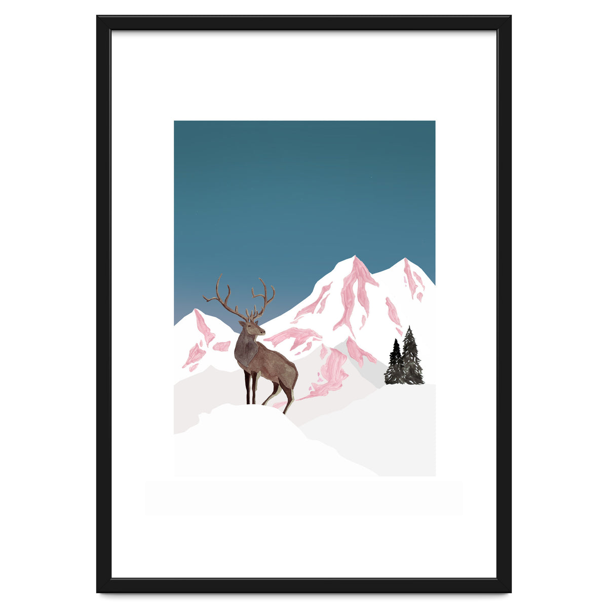 Mountain Love Winter Stag