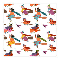 Tiny Witches Pattern (white Backgrownd) (Print Only)