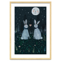 Rabbits in the forest
