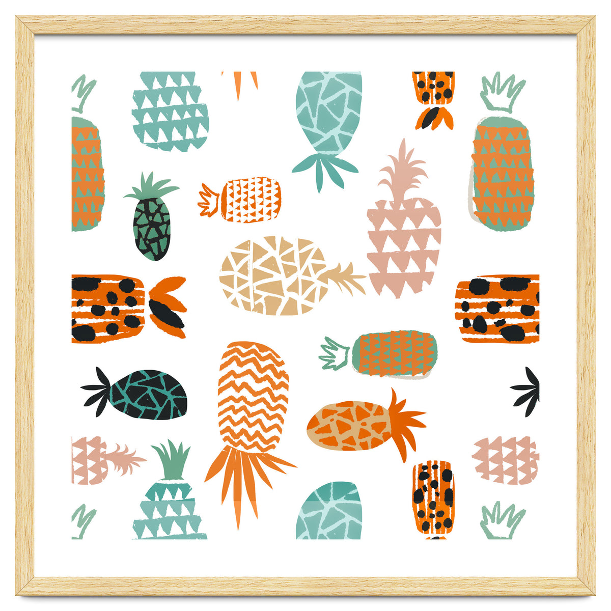 Crazy Pineapples Art Print