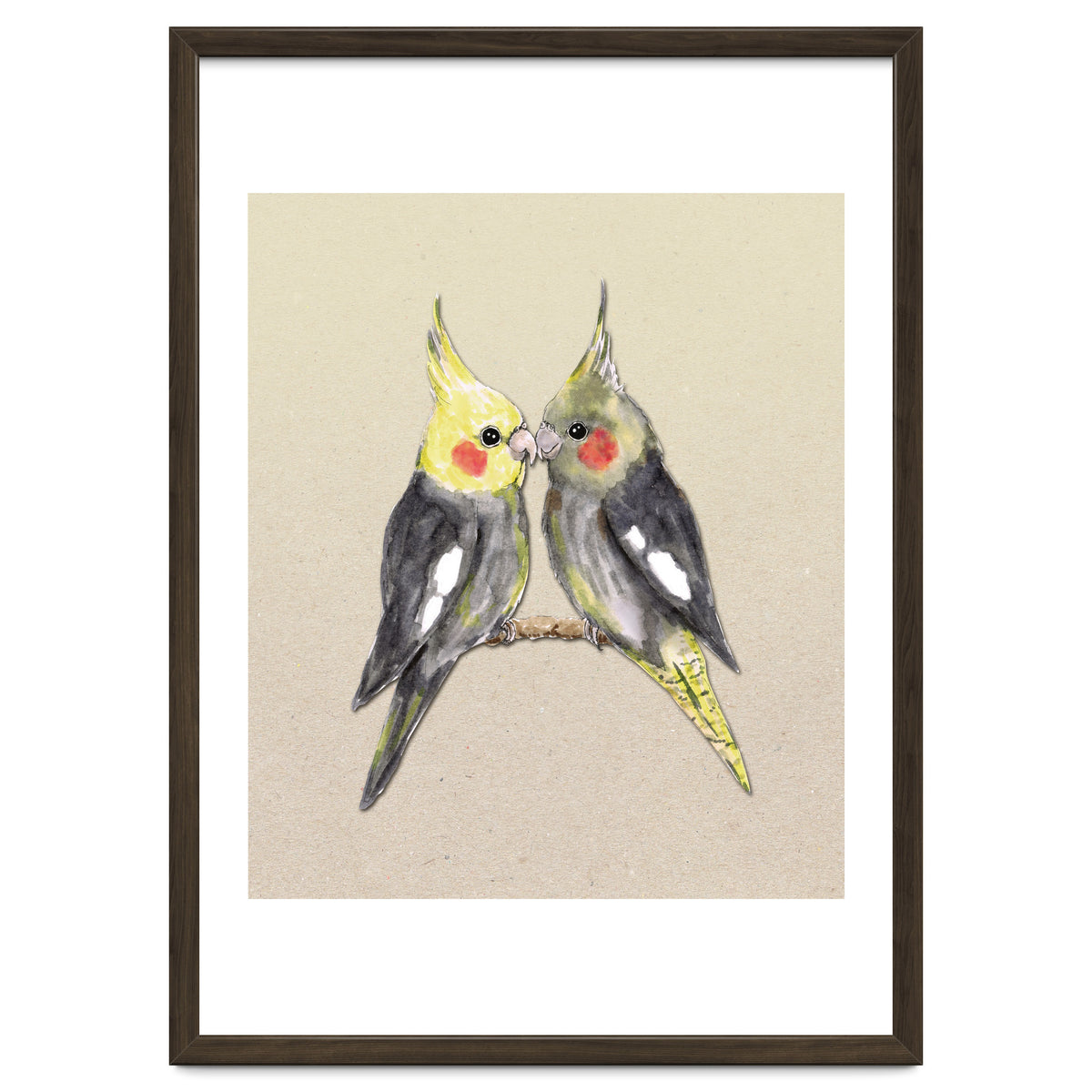 Two cute cockatiels