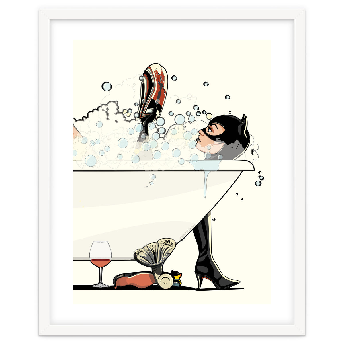 Catwoman in the Bath, funny Bathroom Humour