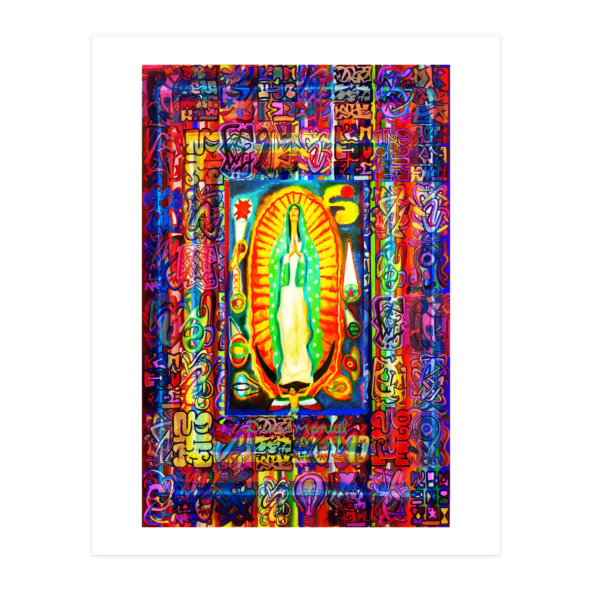 Graffiti Digital 2022 335 and Virgin of Guadalupe (Print Only)